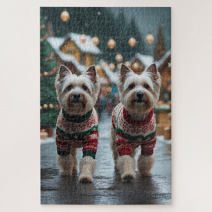 Tibet Terrier Hunde Weihnachten Schnee Urlaub