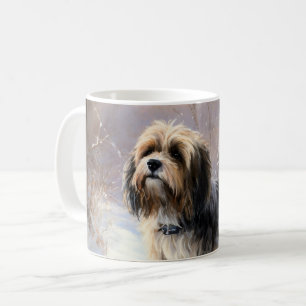 Tibet Terrier Lass es schneien Weihnachten Kaffeetasse