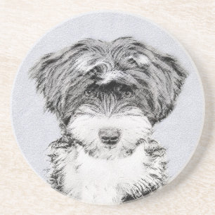 Tibet-Terrier-Malerei - Süße originelle Hundekunst Untersetzer