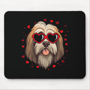 Tibet-Terrier Valentinsherz Süße Hunde Liebhaber Mousepad
