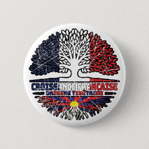 Tibet Tibetisch Französisch Frankreich Baum Wurze Button