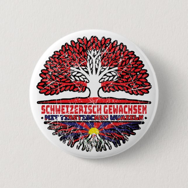 Tibet Tibetisch Schweizer Bauzel Button (Vorderseite)