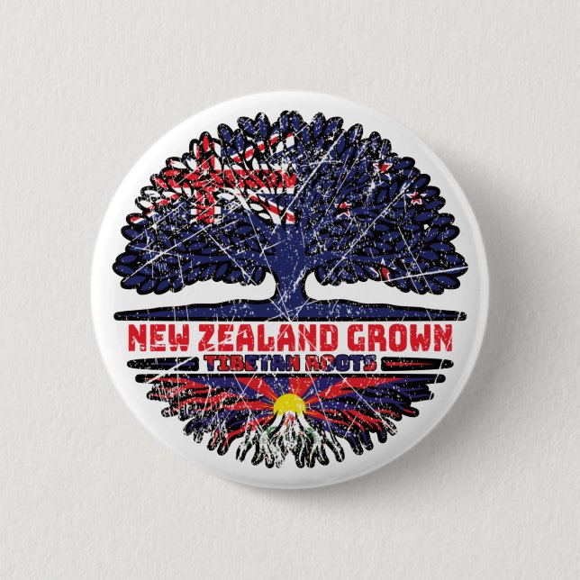 Tibet Tibetischer Neuseeländischer Baumwurzel Button (Vorderseite)