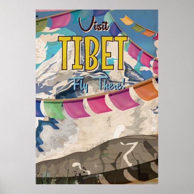 Tibet Vintage Travel Poster (Vorne)