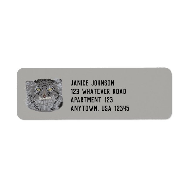 Tibétain Pallas Chat Retourner l'adresse Étiquette (Devant)