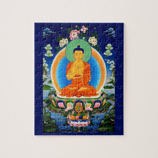 Tibétain Thangka Prabhutaratna Bouddha Puzzle (Vertical)