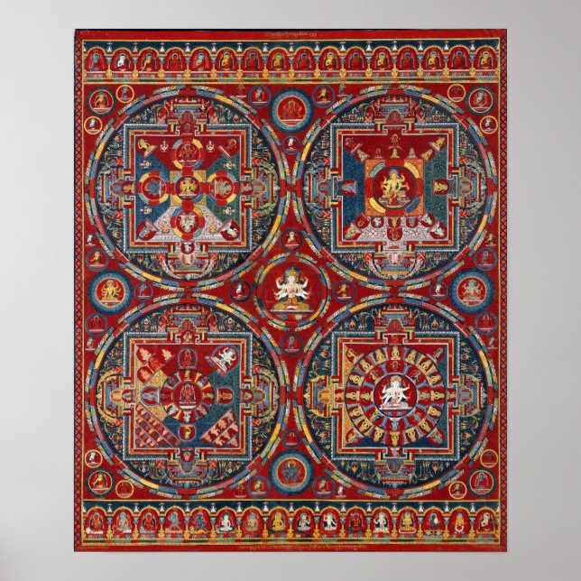 Tibetan Four Mandalas of the Vajravali Series Poster (Vorne)
