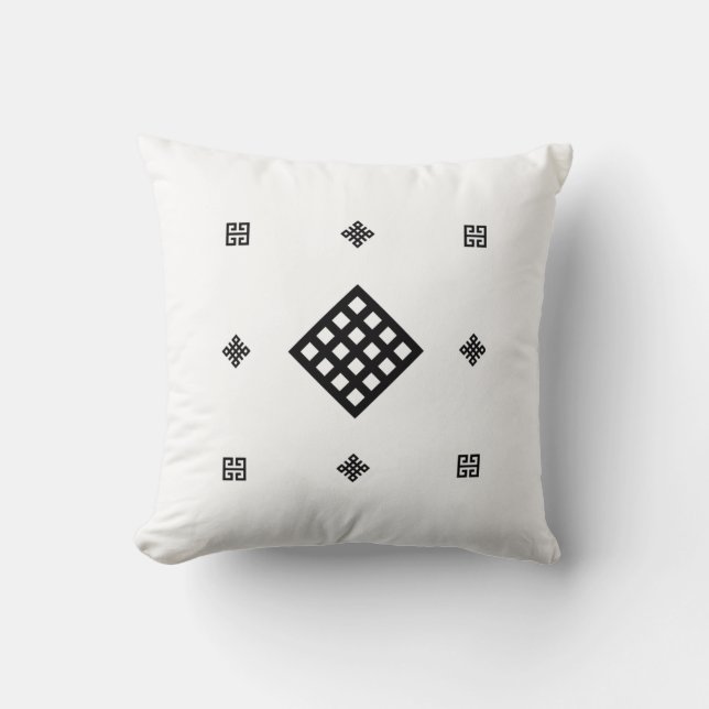 Tibetan Harmony | Modern Minimalist Spiritual Desi Kissen (Vorderseite)