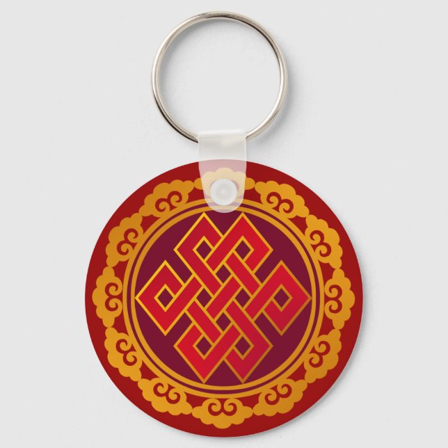 Tibetan Karma Buddhismus Eternaler Knot Schlüsselanhänger (Vorderseite)