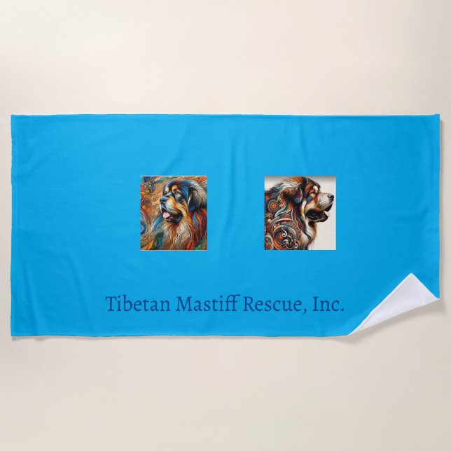 Tibetan Mastiff Beach Handtuch (Vorderseite)
