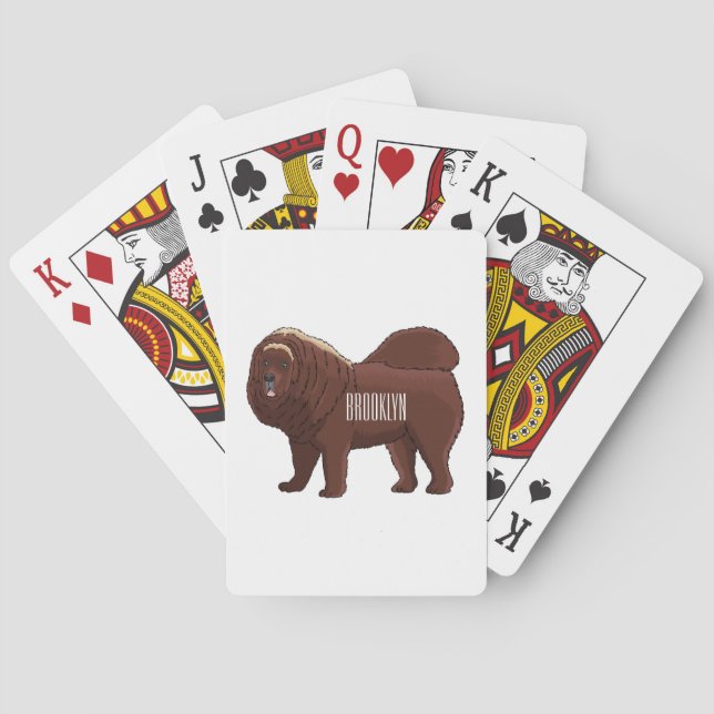 Tibetan Mastiff dog cartoon illustration Spielkarten (Rückseite)