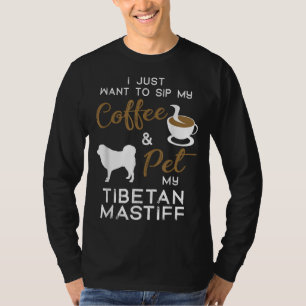 Tibetan Mastiff Dog Kaffeeliebhaber Xmas Birthd T-Shirt
