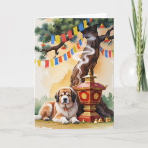 Tibetan Mastiff Dog Weihnachtsgrüßkarte Karte