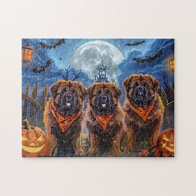 Tibetan Mastiff Halloween Spooky (Horizontal)