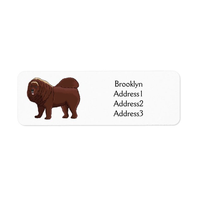 Tibetan Mastiff Hunde Cartoon Illustration (Vorne)