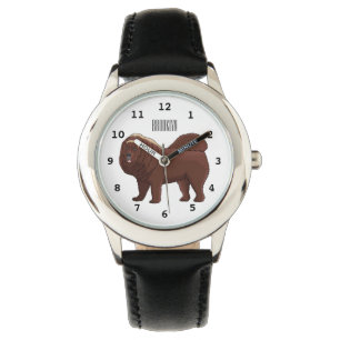 Tibetan Mastiff Hunde Cartoon Illustration Armbanduhr