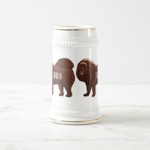 Tibetan Mastiff Hunde Cartoon Illustration Bierglas