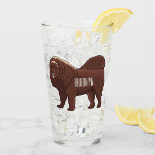 Tibetan Mastiff Hunde Cartoon Illustration Glas