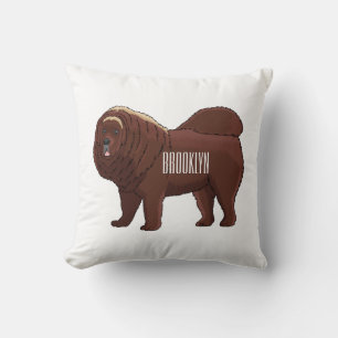 Tibetan Mastiff Hunde Cartoon Illustration Kissen