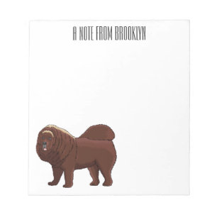 Tibetan Mastiff Hunde Cartoon Illustration Notizblock