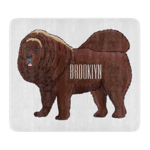 Tibetan Mastiff Hunde Cartoon Illustration Schneidebrett
