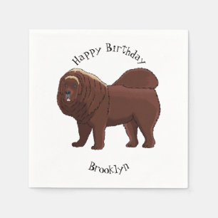 Tibetan Mastiff Hunde Cartoon Illustration Serviette