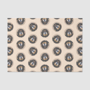 Tibetan Mastiff Malen Schwarz und Tan Pet Dog Art Seidenpapier