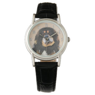 Tibetan Mastiff Malerei - Niedliche Original Dog A Armbanduhr