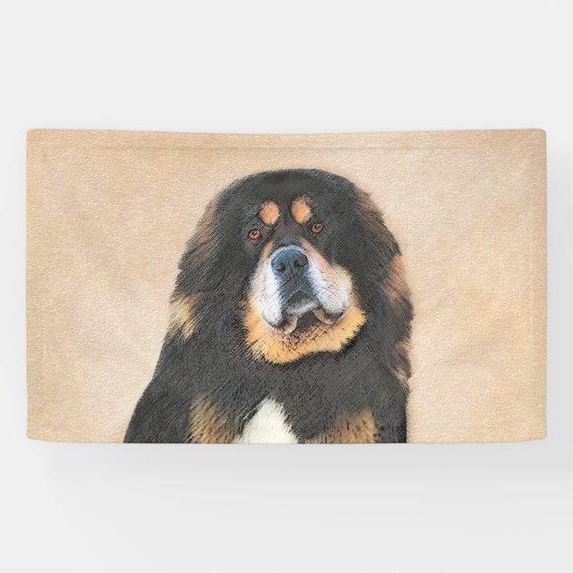 Tibetan Mastiff Malerei - Niedliche Original Dog A Banner (Horizontal)