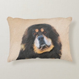 Tibetan Mastiff Malerei - Niedliche Original Dog A Dekokissen