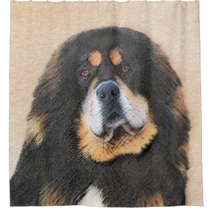 Tibetan Mastiff Malerei - Niedliche Original Dog A Duschvorhang