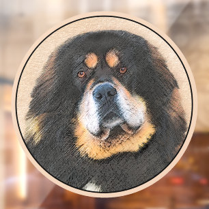 Tibetan Mastiff Malerei - Niedliche Original Dog A Fensteraufkleber