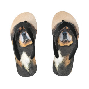 Tibetan Mastiff Malerei - Niedliche Original Dog A Kinderbadesandalen