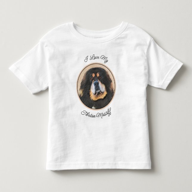 Tibetan Mastiff Malerei - Niedliche Original Dog A Kleinkind T-shirt (Vorderseite)