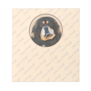Tibetan Mastiff Malerei - Niedliche Original Dog A Notizblock