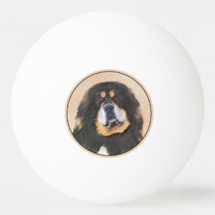 Tibetan Mastiff Malerei - Niedliche Original Dog A Tischtennisball