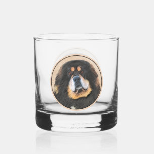 Tibetan Mastiff Malerei - Niedliche Original Dog A Whiskyglas