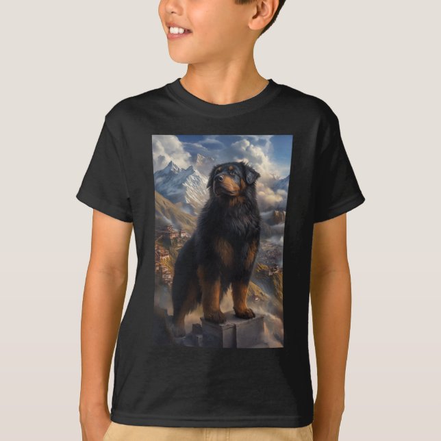 Tibetan Mastiff Mountain View Sticker  T-Shirt (Vorderseite)