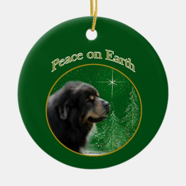 Tibetan Mastiff Peace Keramik Ornament (Vorne)