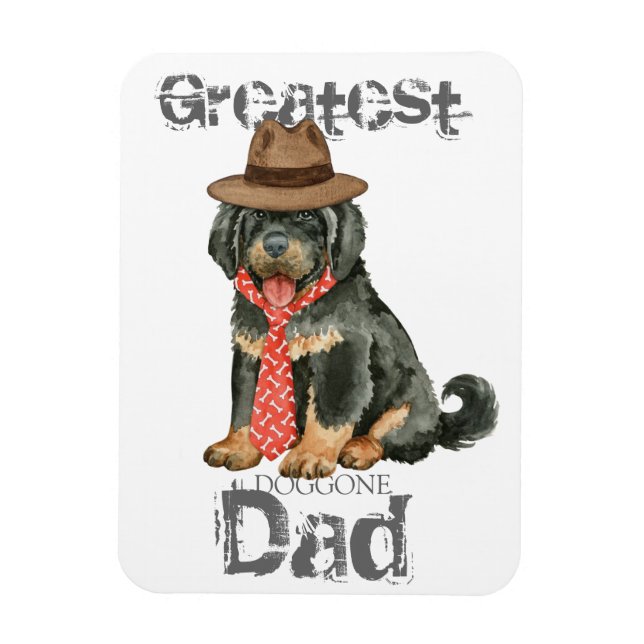 Tibetan Mastiff Vater Magnet (Vertikal)
