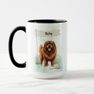 Tibetan Mastiff Wasserfarbe Personalisierter Hund Tasse