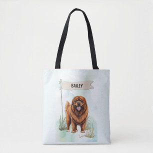 Tibetan-Mastiff Wasserfarben Persönlicher Hund Tasche