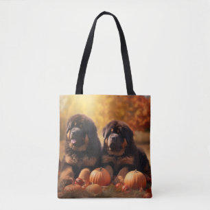 Tibetan-Mastiff-Welpe Herbstfreude Kürbis Tasche