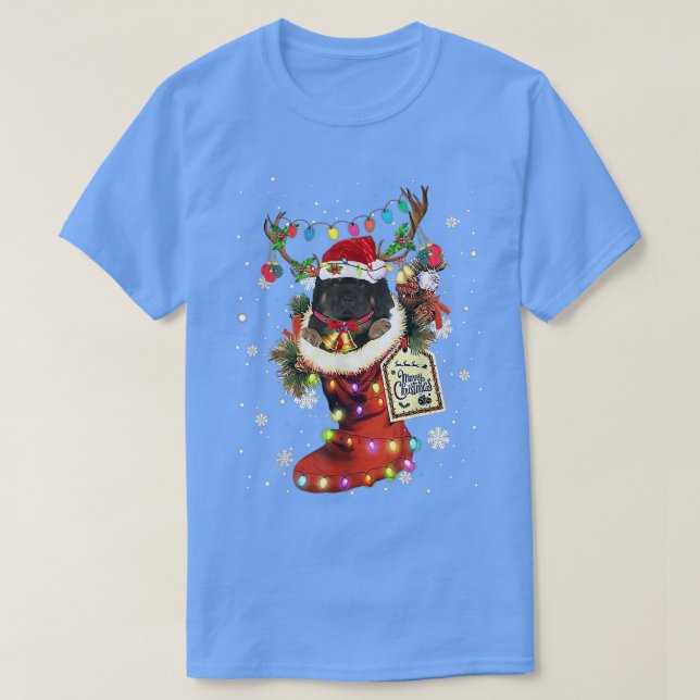 Tibetan Mastiff Xmas Boot Christmas Sock Winter Sn T-Shirt (Design vorne)