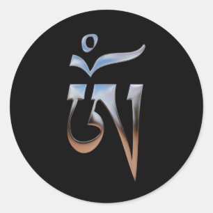 Tibetan Om Runder Aufkleber