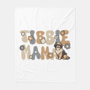 Tibetan Spaniel Groovy Tibie Mama Fleecedecke