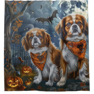 Tibetan Spaniel Halloween Gruselig  Duschvorhang