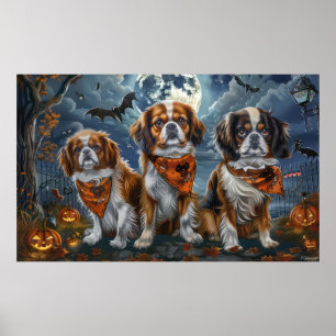 Tibetan Spaniel Halloween Gruselig  Poster