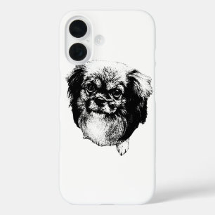 Tibetan Spaniel Hund Case – Tinten-Gesicht Design