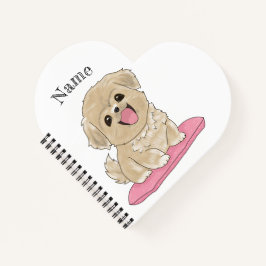 Tibetan Spaniel Hund mit Name Notizbuch